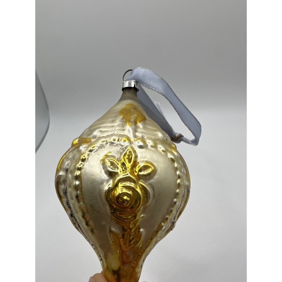 VTG Blown Glass Seashell Ornament Gold Silver Mercury Glass Christmas Coastal - Picture 12 of 16
